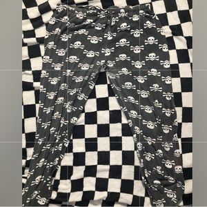 black and white skull pj pants